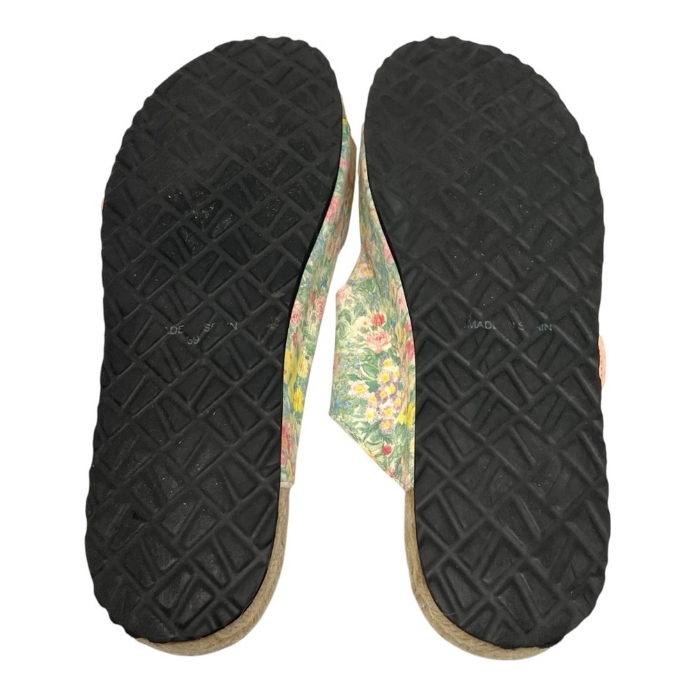 LoveShackFancy x Manebi Nordic Floral Leather Espadrille Slide Sandals Womens 39 - Picture 12 of 15